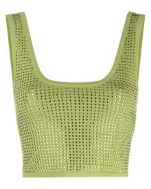 SANDRO crystal-embellished crop top - Green