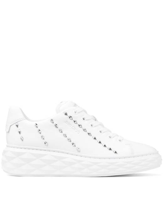 DIAMOND LIGHT MAXI/F  White Nappa Leather Low-Top Trainers with