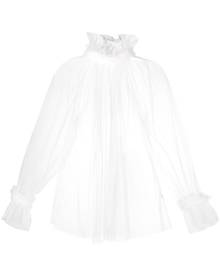 STYLAND ruffled tulle blouse - White