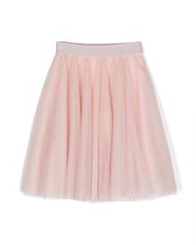 Lapin House logo-waistband tulle skirt - Pink