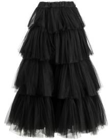 Ana Radu tiered tulle midi skirt - Black