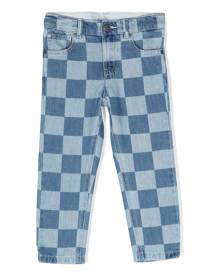 Stella McCartney Kids slim-cut checked trousers - Blue