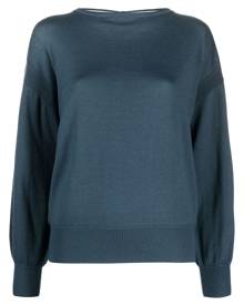 Patrizia Pepe boat-neck long-sleeve top - Blue