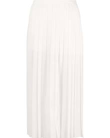 Murmur high-waisted pleated midi skirt - White