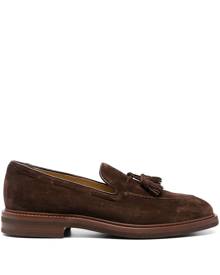 Brunello Cucinelli tassel-trim suede loafers - Brown