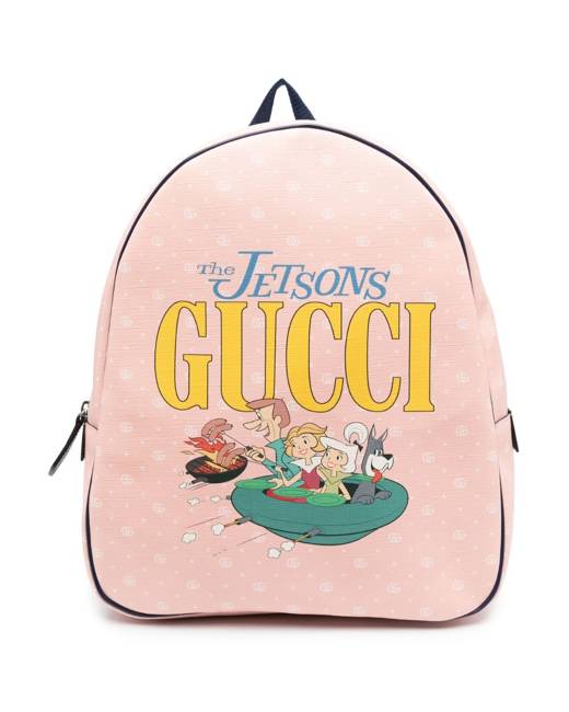 Gucci Kids Interlocking G Logo Leather Backpack - Blue