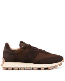 Tod's panelled lace-up suede sneakers - Brown