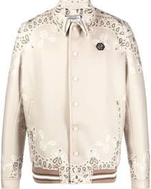 Philipp Plein paisley-print wool bomber jacket - Neutrals