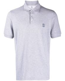 Brunello Cucinelli logo-print cotton polo shirt - Grey