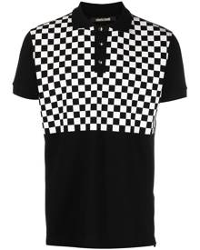 Roberto Cavalli checkerboard-print polo shirt - Black