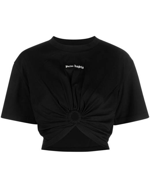 logo-underband cropped top in white - Palm Angels® Official