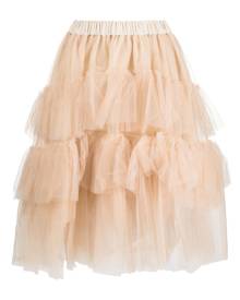 Simone Rocha tiered tulle midi skirt - Neutrals