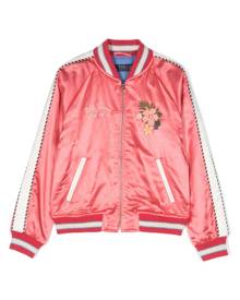 Ralph Lauren Kids floral-embroidered satin bomber jacket - Pink