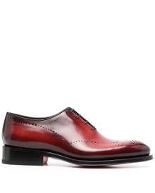 Santoni lace-up leather brogues - Red