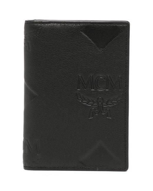 Mcm Women's Large Aren Embossed Patent Leather Wallet - Black