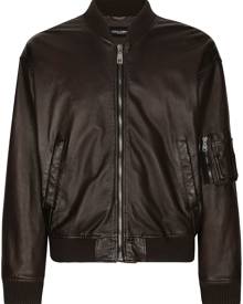 Dolce & Gabbana lambskin bomber jacket - Brown