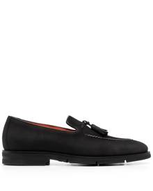 Santoni tassel-detail suede loafers - Black