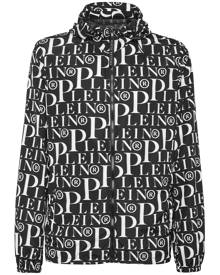 Philipp Plein logo-print windbreaker jacket - Black