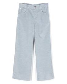 Brunello Cucinelli Kids corduroy cotton trousers - Blue