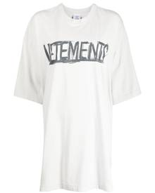 VETEMENTS Worldtour logo-print stretch-cotton T-shirt - Grey