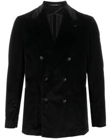 Tagliatore double-breasted velvet blazer - Black