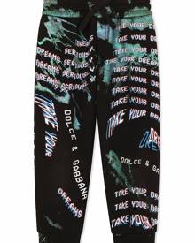 Dolce & Gabbana Kids graphic-print cotton track trousers - Black