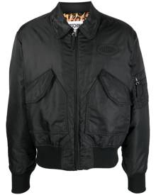 Moschino logo-patch bomber jacket - Black