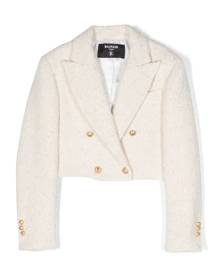 Balmain Kids cropped tweed blazer - Neutrals