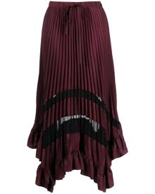 Claudie Pierlot pleated drawstring-waist midi skirt - Red