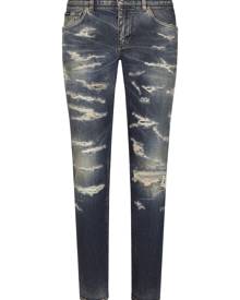 Dolce & Gabbana ripped-detailing skinny jeans - Blue