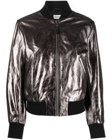 P.A.R.O.S.H. metallic leather bomber jacket - Silver