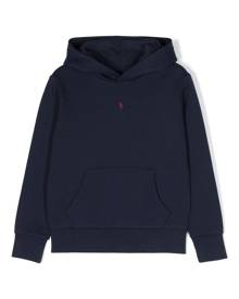 Ralph Lauren Kids logo-embroidered cotton-blend hoodie - Blue