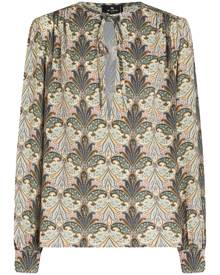 ETRO paisley-print front-tie blouse - Neutrals