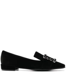 Roberto Festa Felisa crystal-embellished leather loafers - Black