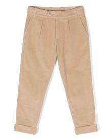 Eleventy Kids turn-up corduroy trousers - Neutrals