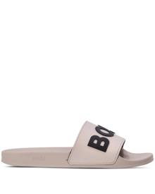 BOSS logo-debossed moulded-footbed slides - Neutrals