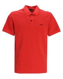 BOSS logo-print cotton polo shirt - Red