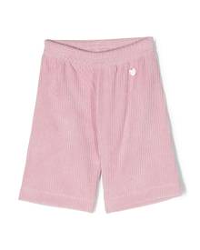 Monnalisa logo-plaque elasticated corduroy trousers - Pink