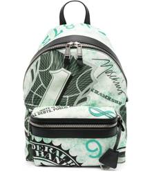 Moschino money-print leather backpack - Green