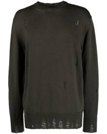 John Richmond Keji distressed-finish merino wool jumper - Green