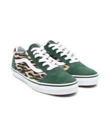 Vans Kids Old Skool flame-print sneakers - Green