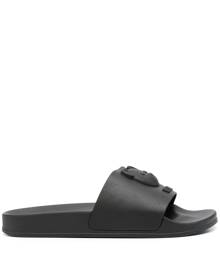 Moschino Teddy Bear raised-logo slides - Black