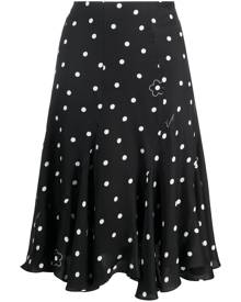 Kenzo A-line polka-dot pattern skirt - Black