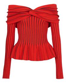 Balmain knotted off-shoulder top - Red