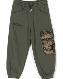 MYAR KIDS camouflage-pocket cotton track pants - Green