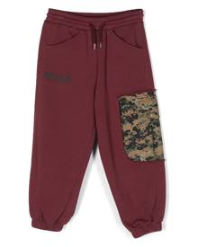 MYAR KIDS camouflage-pocket cotton track pants - Red