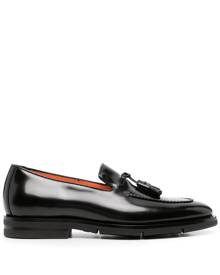 Santoni tassel-detail patent-leather loafers - Black