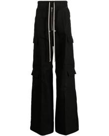 Rick Owens high-waisted cargo cotton trousers - Black