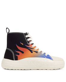 ACUPUNCTURE 1993 flame-print high-top sneakers - Black