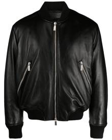 Off-White Lea leather bomber jacket - Black